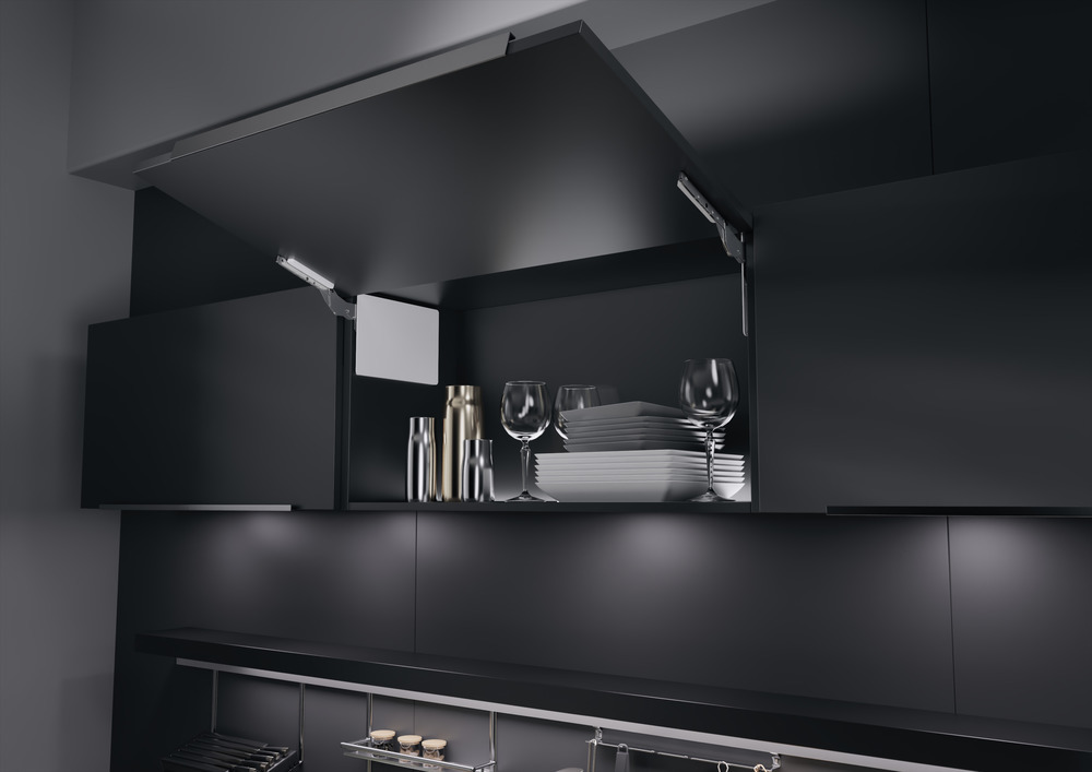 Полный комплект подъемного механизма ФриСлим ФЛАП c толкателем PTO тип III для накладного монтажа, цвет БЕЛЫЙ Kessebohmer | официальный магазин